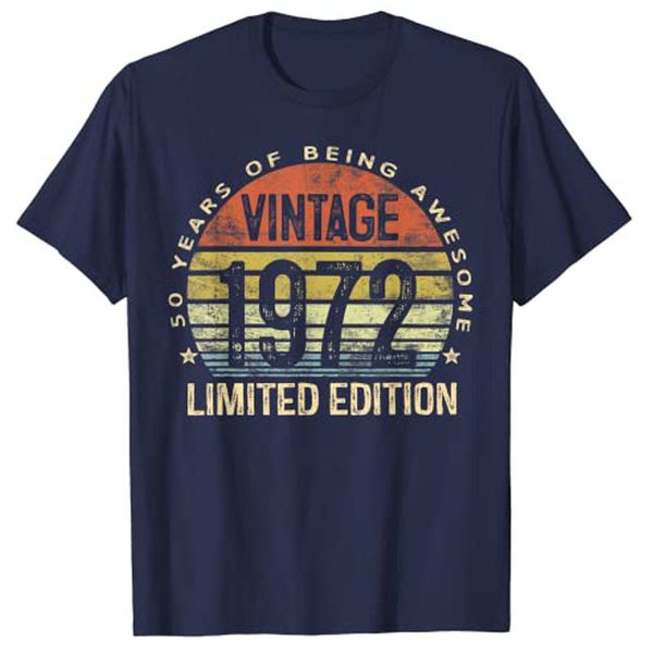 

women s t shirt summer 50 year old gifts vintage 1972 limited edition 50th birthday for women men fashion short sleeve streetwear 230106, White