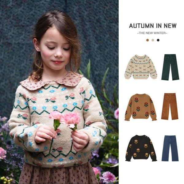 

cardigan kids clothes child girls sweaters pants aw knitted christmas pullover children's clothings for 12 years old 230106, Blue