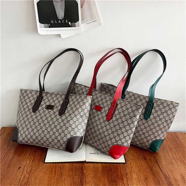 

2023 new contrast tote zipper shoulder plaid classic women's bag fashionable and simple 50% off clearance sale