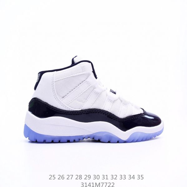 

cherry 11s kids shoes td cool grey 11 xi sneaker concord space jam metallic silver pink snakeskin bred legend blue 72-10 children boys girls, Black