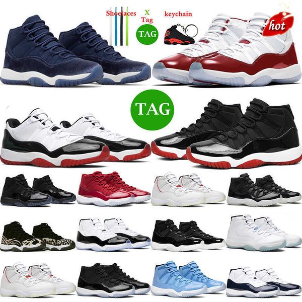 

jumpman og cherry 11 men basketball shoes midnight navy velvet jumpman 11s bred cool grey georgetown j11 womens mens trainers sports sneaker, Black