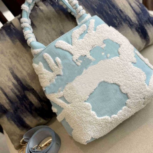 

drawstring bag embroidered denim hobo shoulder p canvas bag two-tone pattern triangle nylon handbags wallets 220920