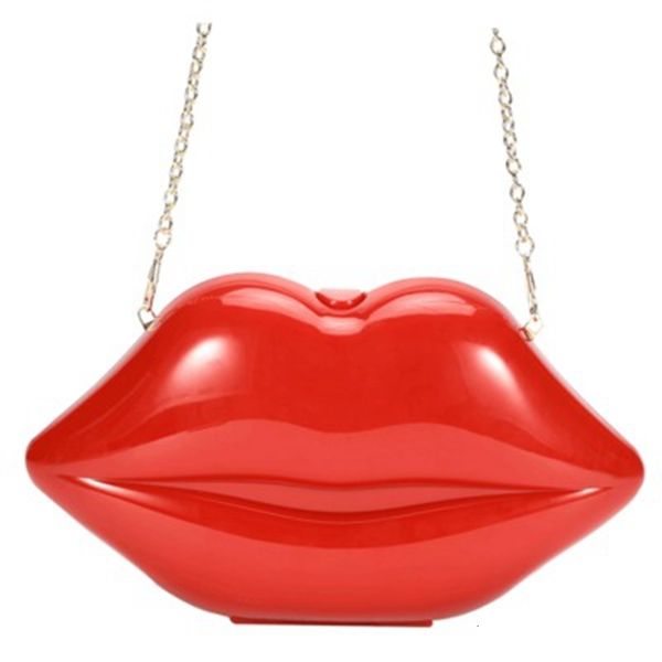 

evening bags ladies acrylic chain shoulder bag personality creative lips clutch dinner female shape wallet 230106