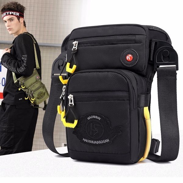 

waist bags motorcycle rider men nylon leg hip drop thigh bag military assault male belt bum fanny pack messenger shoulder 230106