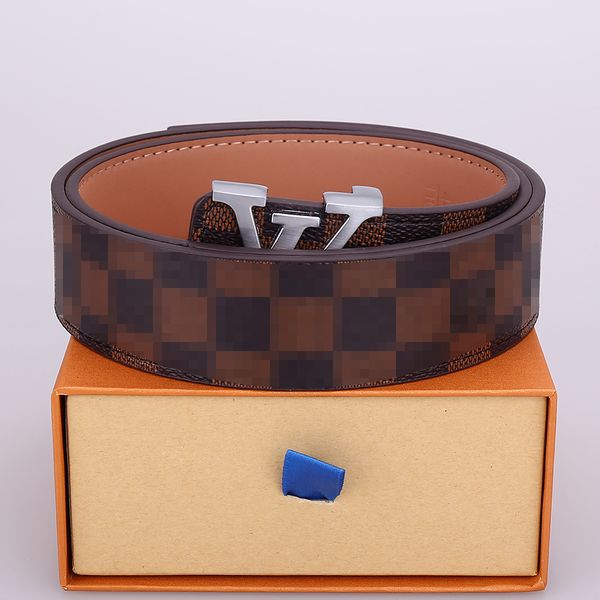 

genuine leather ladies men designers belts classic fashion luxury casual letter l smooth buckle womens mens leather belt 12 color carry with, Black;brown