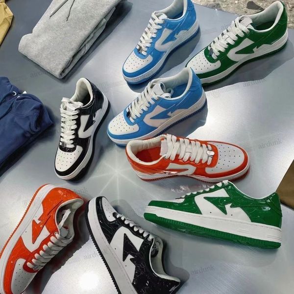

bapesta bapestas baped sta running shoes sk8 low men women black white pastel green blue suede pink mens womens trainers outdoor sports snea