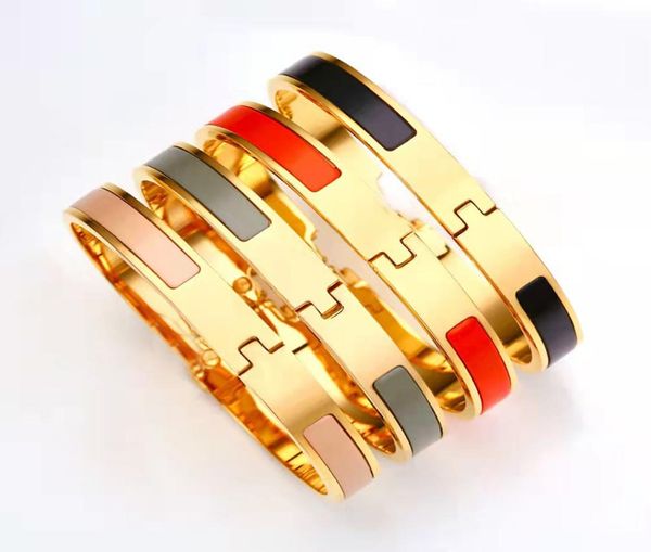 

enamel rainbow stainless steel bracelet bangle 8mm narrow bangles bracelets for for women lover couples lovers gift jewelry5230676, Black