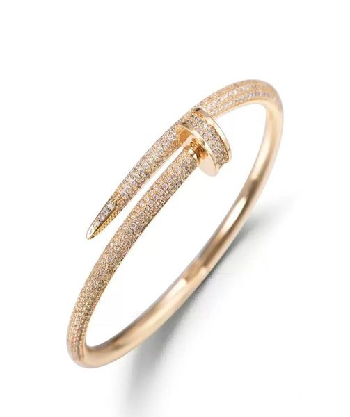 

designer carti nail bracelets full diamond bracelet bangle luxury man woman jewelry titanium steel craft never fade not allergic8031365, Black