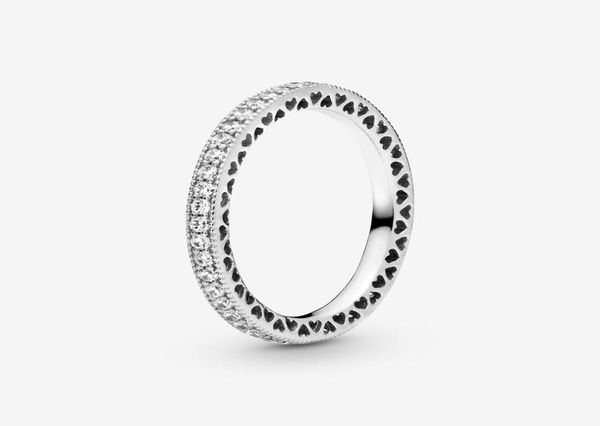 

100 925 sterling silver sparkle hearts wedding rings fashion women engagement jewelry accessories3221326, Slivery;golden