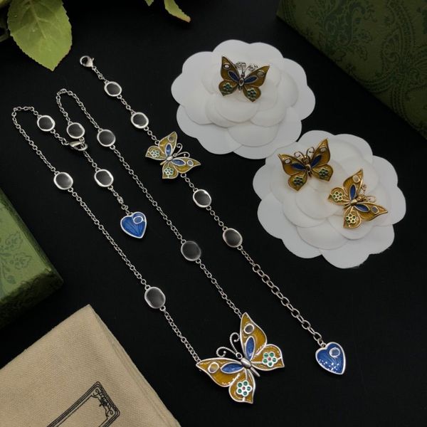 

brand designer bracelet & necklace for women alloy luxury bracelets necklace sets fashion nature with box ff6666, Silver