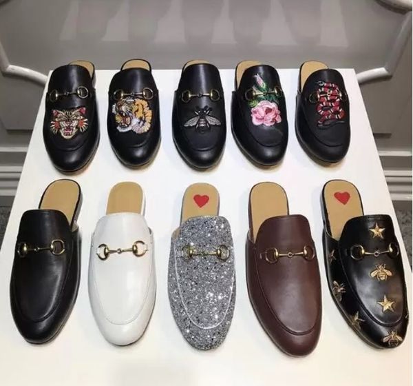 

summer men beach slippers classic designer lazy flat baotou flip flops 100% leather lady slides suede letter women shoes cowhide metal mens, Black