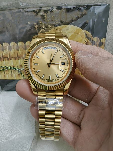 

with original box classic mans high-quality watch 41mm automatic mechanical sapphire wristwatches business wristwatch montre de luxe watches, Slivery;brown