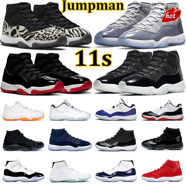 

jumpman og 2022 jumpman 11 men basketball shoes 11s 72-10 cool grey animal instinct concord bred legend blue cap and gown unc midnight navy, Black