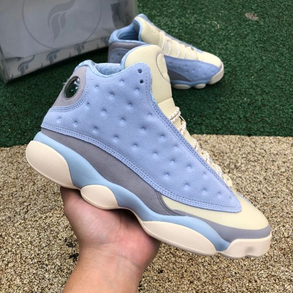

original quality solefly 13 basketball shoes mens designer shoes 13 muslin light smoke grey gum light brown celestine blue sports sneakers c