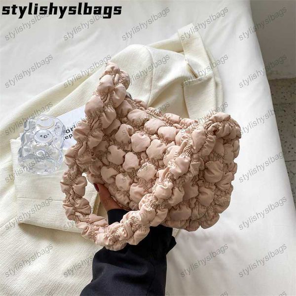 

totes totes solid color pleated tote bag 2023 fashion new high capacity women's designer handbag travel shoulder bags armpit bag 010723