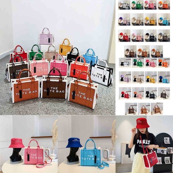 

new totes marc winter the tote bag women's handbag texture designer handbag luxury shopping bag single shoulder diagonal span with hat