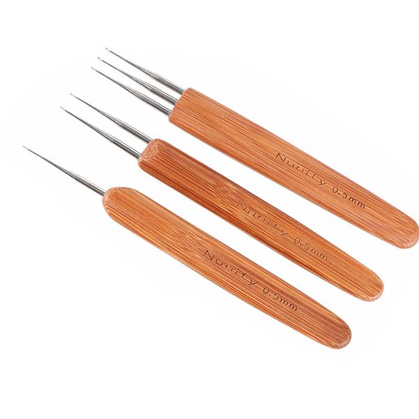 

new double side crochet needle hooks hair braiding bamboo handle