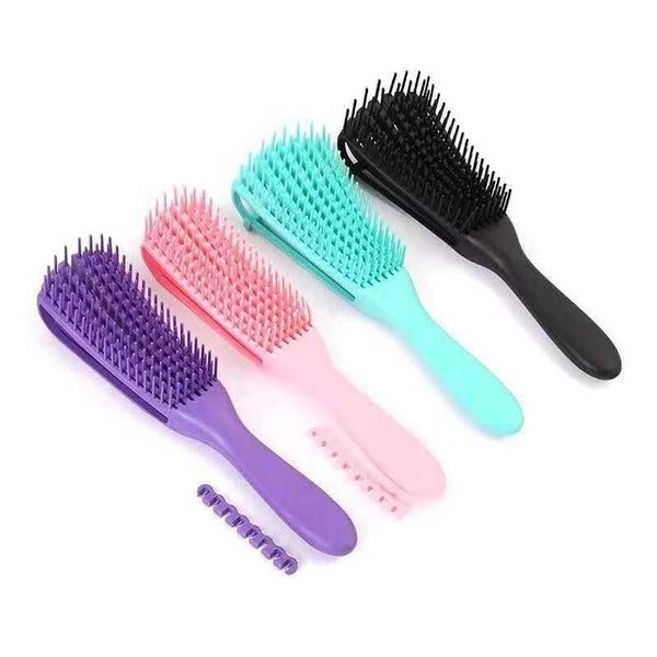 

hair brush detangling scalp massage comb for curly detangler women men salon, Silver