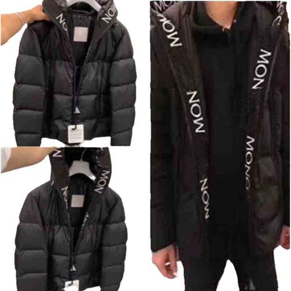 

mens down jacket winter designer embroidery letter puffer jackets men's and women's white goose downs coat fashion casual jaqueta, Black