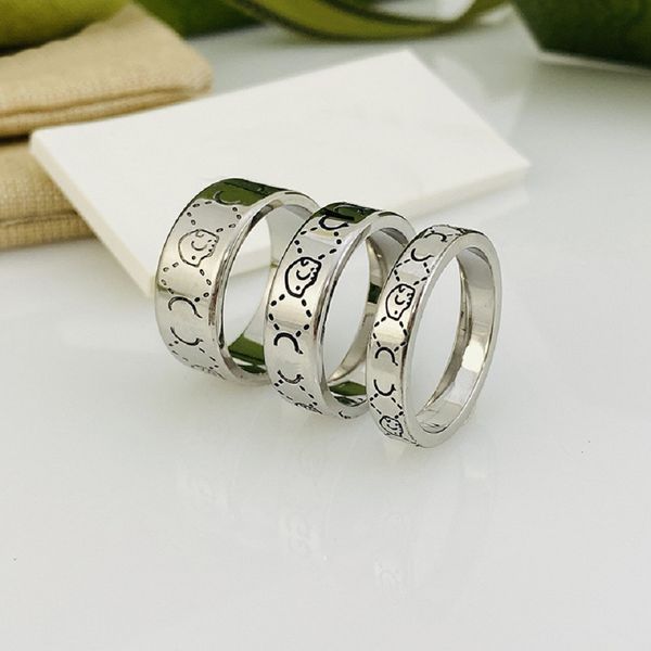 

love rings for men luxury ring designer rings women mens titanium steel anniversary gift party skeleton, Silver