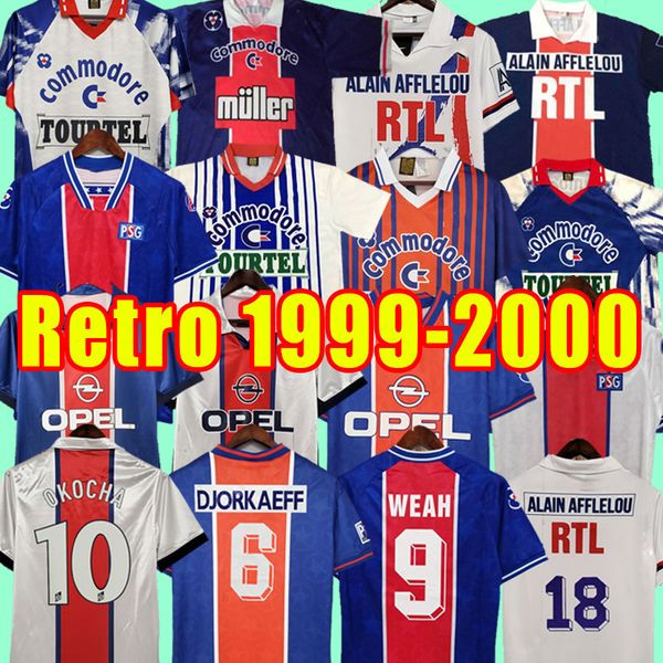 

psgs retro futebol soccer jerseys okocha leroy beckham classic rai anelka ibrahimovic ronaldinho home away fotball shirts 90 91 92 93 94 95, Black;yellow