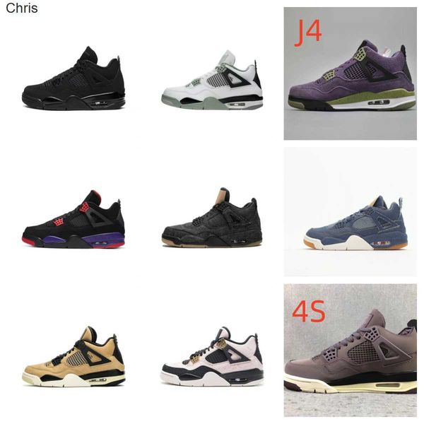 

men j4 4s basketball shoes womens 5s airborne bounce sneakers military black cat university blue white oreo couple shoe large size, Black;white