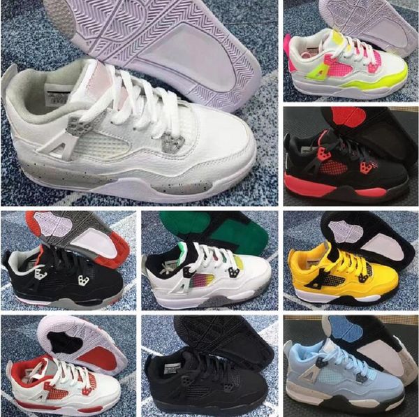 

new 4s kids basketball shoes chicago black red 4 infant boy girl sneaker toddlers fashion baby trainers children footwear athletic outdoor e