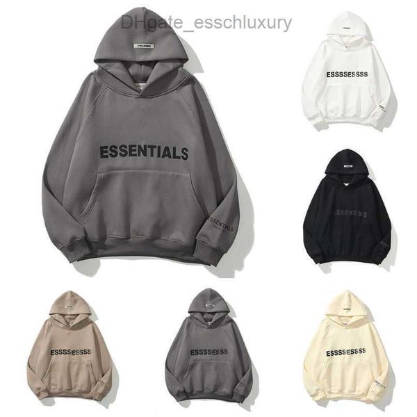 

jackets men's essentials luxury sweatshirts ess hoodies men women chest letter pullover loose hooded sweatshirt sweater casual hoodie, Black