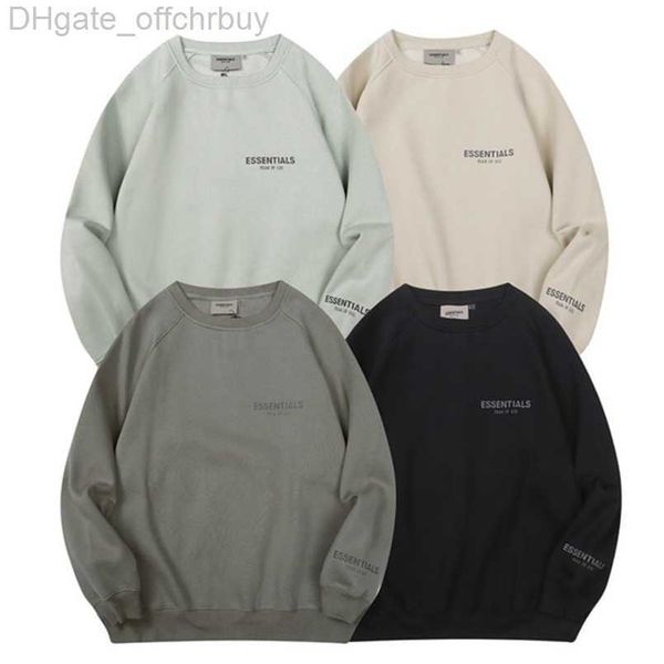 

essentials men's luxury sweatshirts ess jackets hoodies men women chest letter sweater sportswear hooded loose casual pullover couple s, Black
