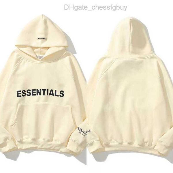 

ess men's sweatshirts luxury jackets essentials hoodies men women chest letter pullover hoodie hooded hip hop sweater casual sweatshir, Black