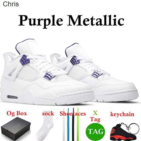 

with box basketball shoes 4 for men women infrared j4 military black 4s cat fired red thunder white cement pure money purple mens 4x01, Black;white