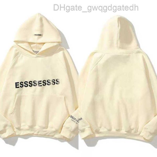 

essentials men's sweatshirts jackets luxury ess hoodies men women chest letter pullover loose hooded sweatshirt sweater casual hoodie, Black