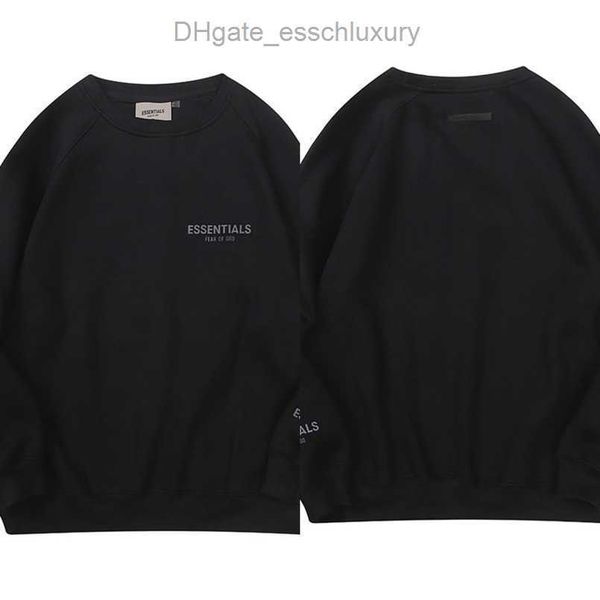 

sweatshirts luxury men's ess essentials jackets hoodies men women chest letter sweater sportswear hooded loose casual pullover couple s, Black
