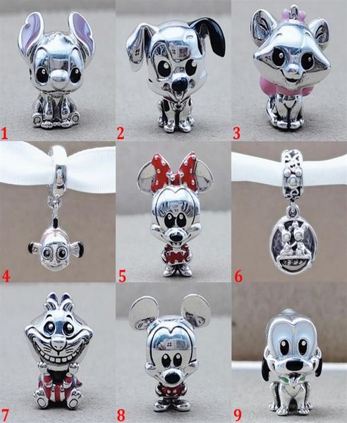 

925 sterling silver charm beads fit pandora charms bracelet animal style cute string pendant diy beads women jewelry gift300q4295926, Black