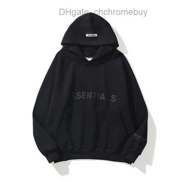 

men's essentials luxury sweatshirts jackets ess hoodies men women chest letter pullover loose hooded sweatshirt sweater casual hoodie, Black;brown