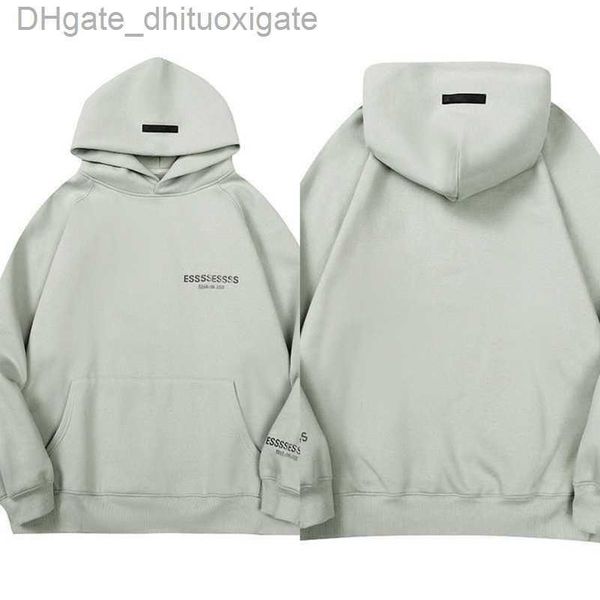 

sweatshirts essentials luxury men's jackets ess hoodies men women chest letter pullover hooded hip hop loose sweatshirt sweater casual, Black