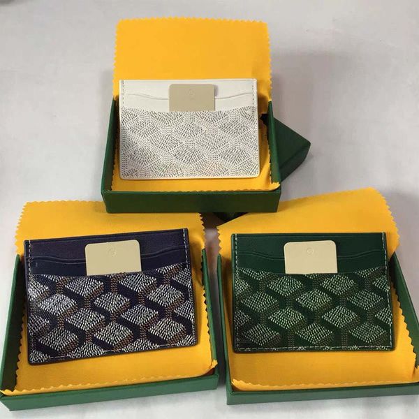 

2023 luxury designer card holder mini wallet genuine goya leather with box purse fashion womens men purses mens key ring credit coin mini ba, Red;black