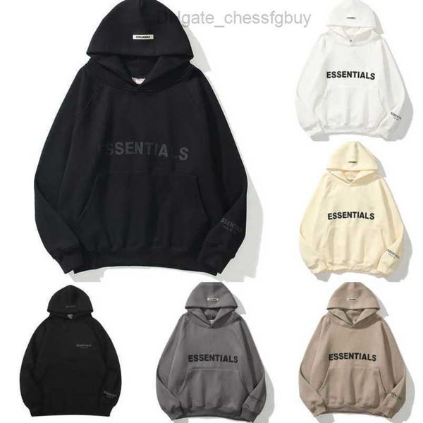 

men's luxury ess sweatshirts jackets essentials hoodies men women chest letter pullover hoodie hooded hip hop sweater casual sweatshir, Black;brown