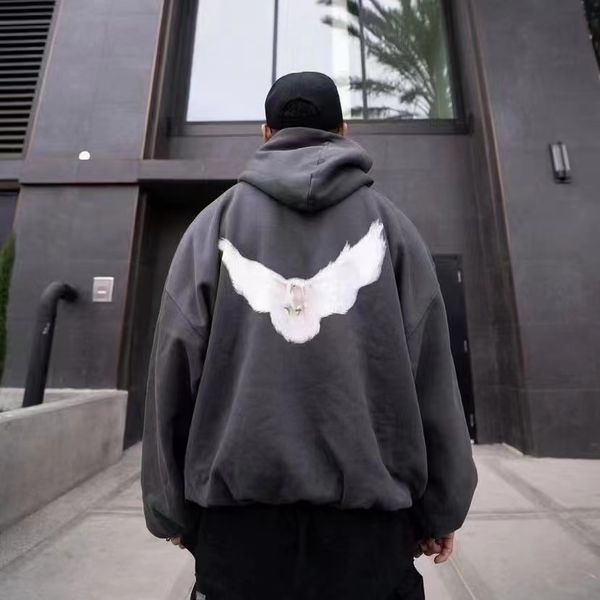 

designer kanyes fashion wests luxury hoodie three party joint name mens and womens yzys oversize sweater hoody jacket, Black