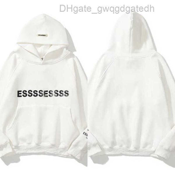 

jackets men's luxury essentials sweatshirts ess hoodies men women chest letter pullover loose hooded sweatshirt sweater casual hoodie, Black