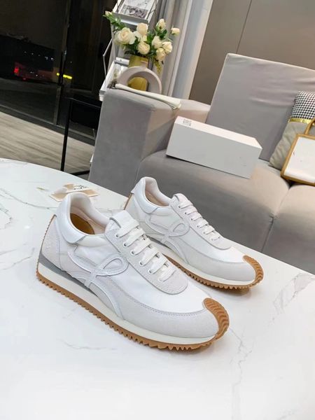 

suede and nylon smooth sneakers women's luxury non slip lace up mesh breathable running shoes
