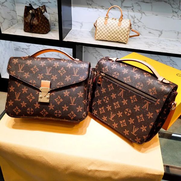 

High Quality womens bags Designer women leather handbags Flap 41581 Luxury shoulder bag female Brown flower ladies brand imitation handbag w