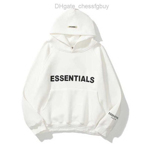 

ess men's sweatshirts luxury jackets essentials hoodies men women chest letter pullover hoodie hooded hip hop sweater casual sweatshir, Black