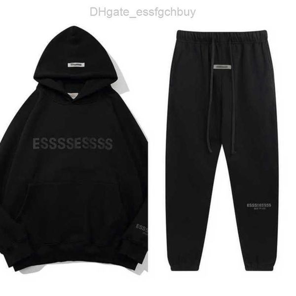 

essent tracksuits fashion luxury men's sweatshirts letter hoodies men women sportswear pant suit hooded sweater casual pullover couple, Gray
