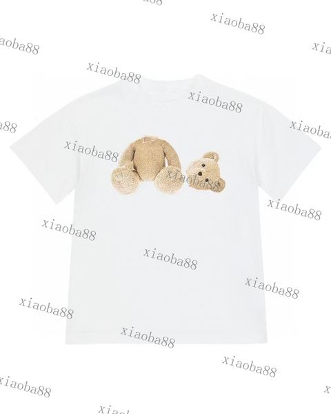

luxury designer brand t-shirt broken head bear children short sleeve summer loose half sleeve fashion childrens wear kids boy tees girl clo, Blue