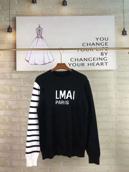 

22ss designer sweater luxury men and women gradient jacquard letters men's paris fashion quality t-shirt street long sleeves snake cha, White;black