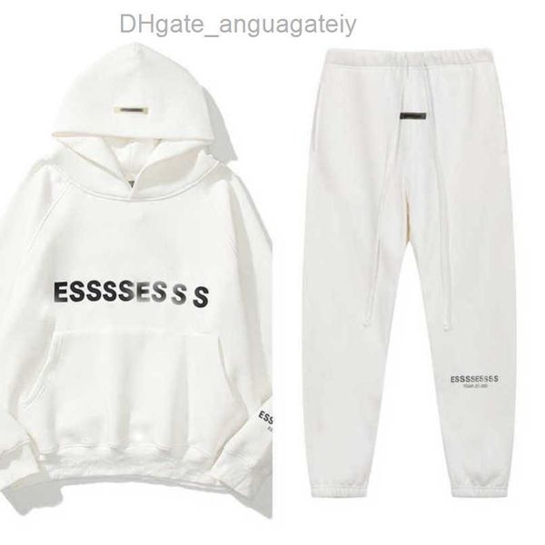 

luxury fashion men's sweatshirts esstionals ential tracksuits letter hoodies men women sportswear hooded pant coat sweater pullover co, Gray