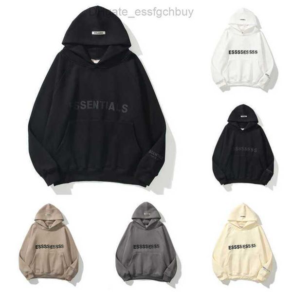 

essentials luxury sweatshirts men's jackets ess hoodies men women chest letter pullover loose hooded sweatshirt sweater casual hoodie, Black;brown