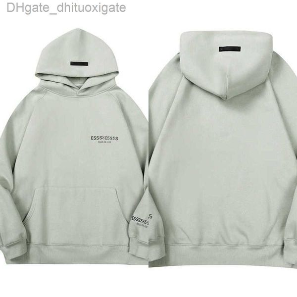 

luxury men's essentials sweatshirts jackets ess hoodies men women chest letter pullover hooded hip hop loose sweatshirt sweater casual, Black