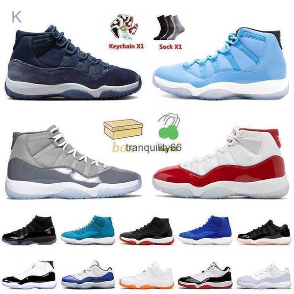 

designer shoes 2023 with jumpman 11 basketball midnight navy 11s pantone low bleached coral j11 cherry cool grey bred pure violet women, Black;white
